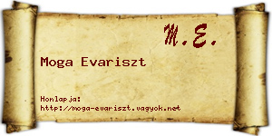 Moga Evariszt névjegykártya